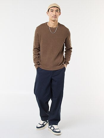 Maglione in maglia fantasia con collo rotondo