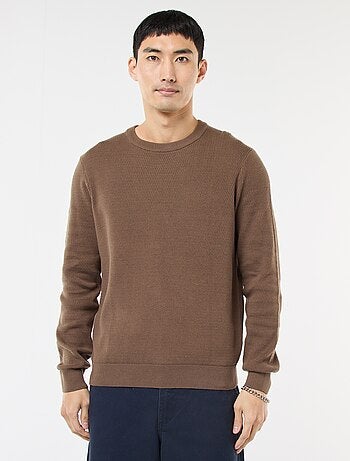 Maglione in maglia fantasia con collo rotondo