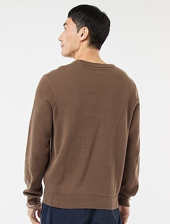 Maglione in maglia fantasia con collo rotondo