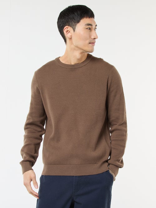 Maglione in maglia fantasia a girocollo - Kiabi