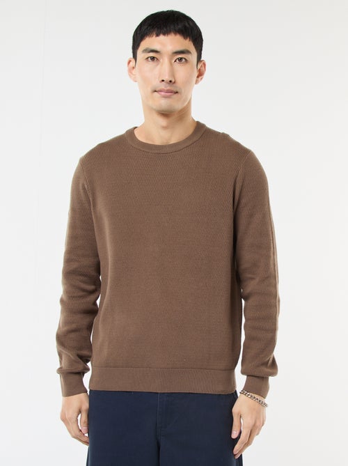 Maglione in maglia fantasia a girocollo - Kiabi