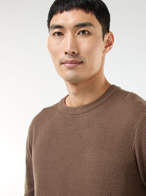 Maglione in maglia fantasia a girocollo - Kiabi