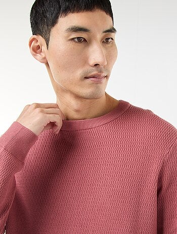 Maglione in maglia fantasia con collo rotondo