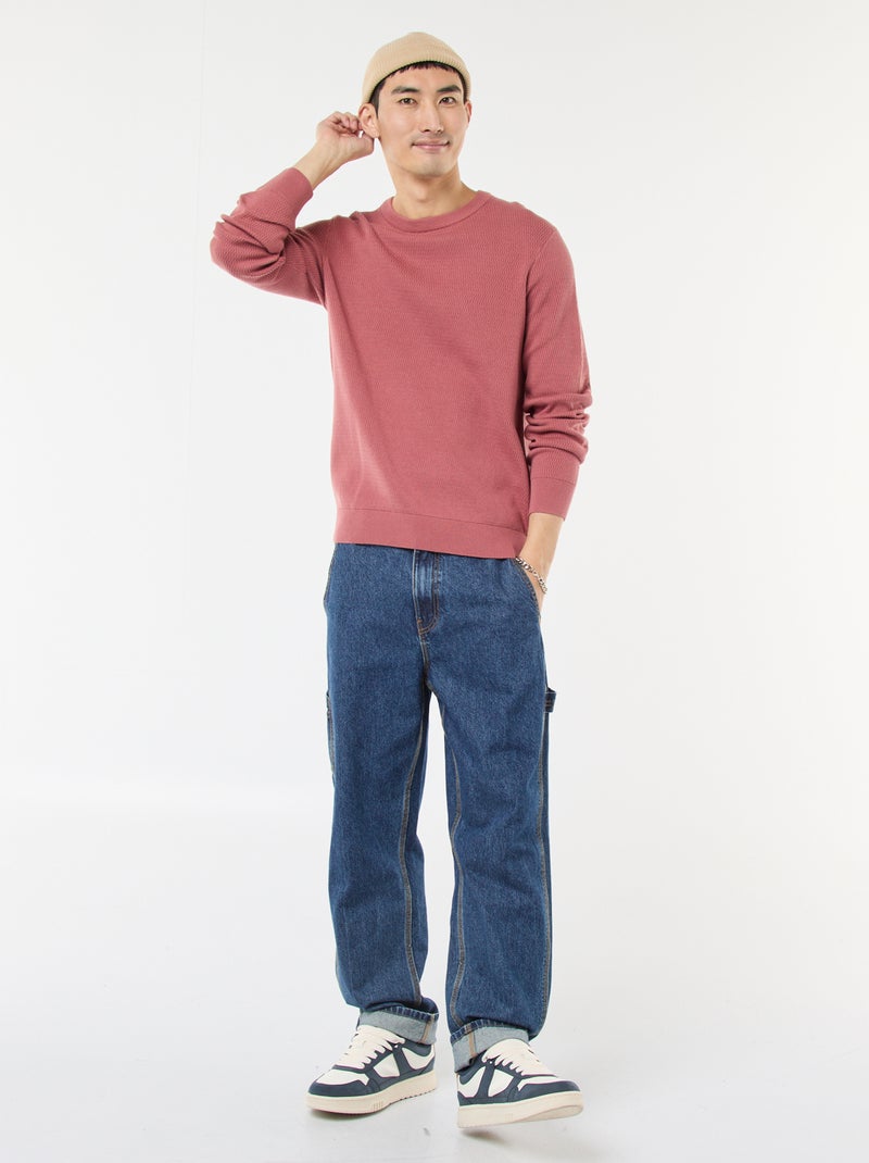 Maglione in maglia fantasia a girocollo Rosa - Kiabi