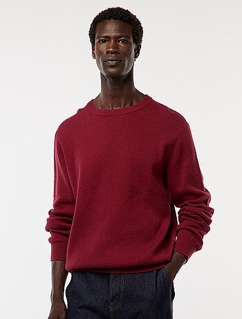 Maglione in maglia fantasia con collo rotondo