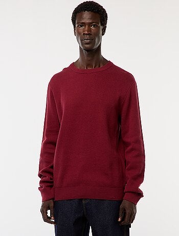 Maglione in maglia fantasia con collo rotondo