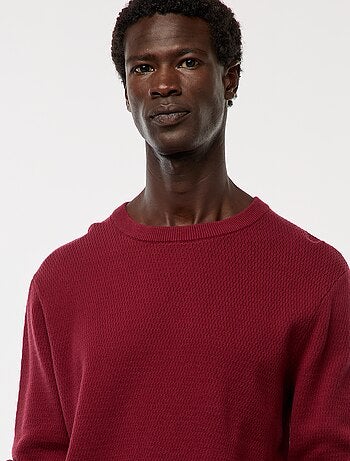 Maglione in maglia fantasia con collo rotondo