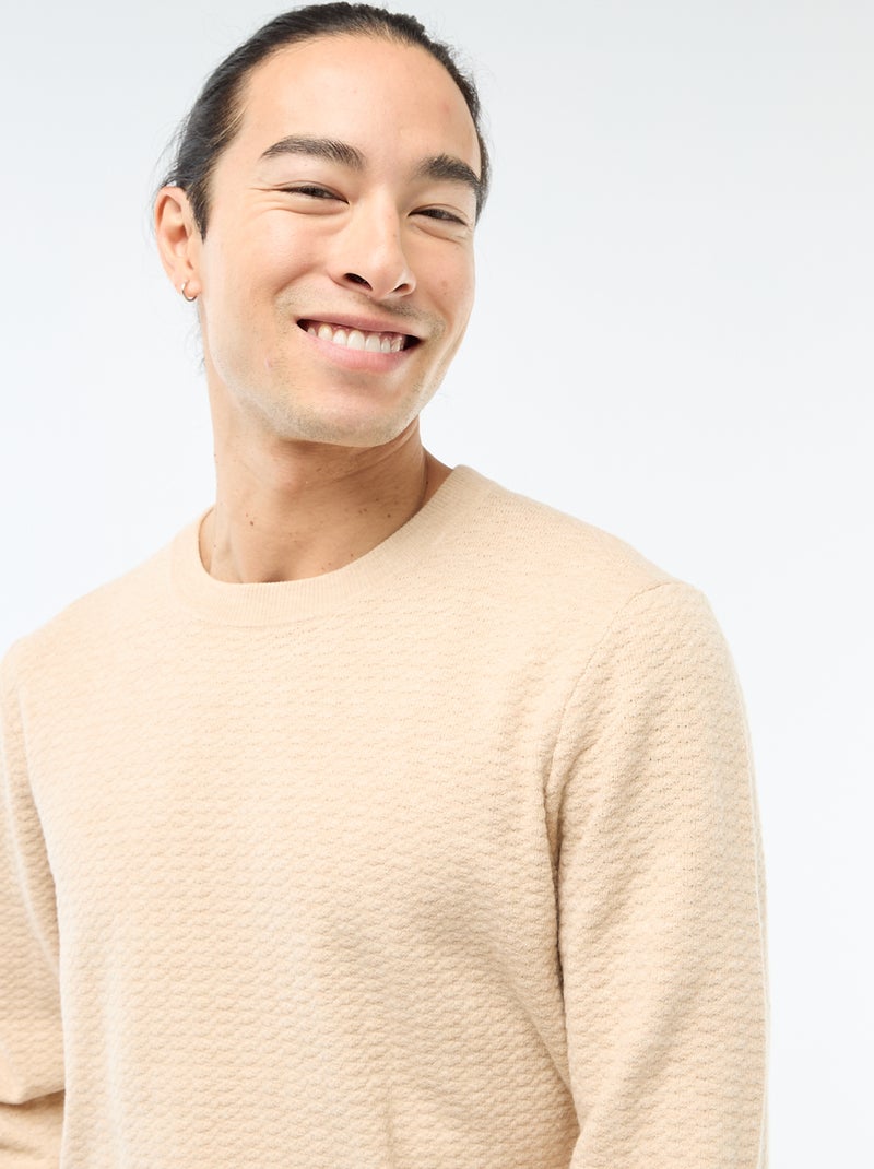 Maglione in maglia fantasia Beige - Kiabi