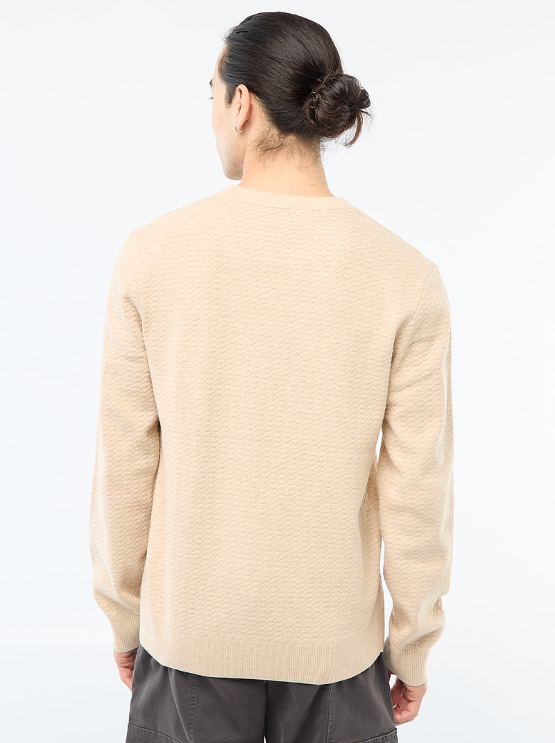 Maglione in maglia fantasia Beige - Kiabi