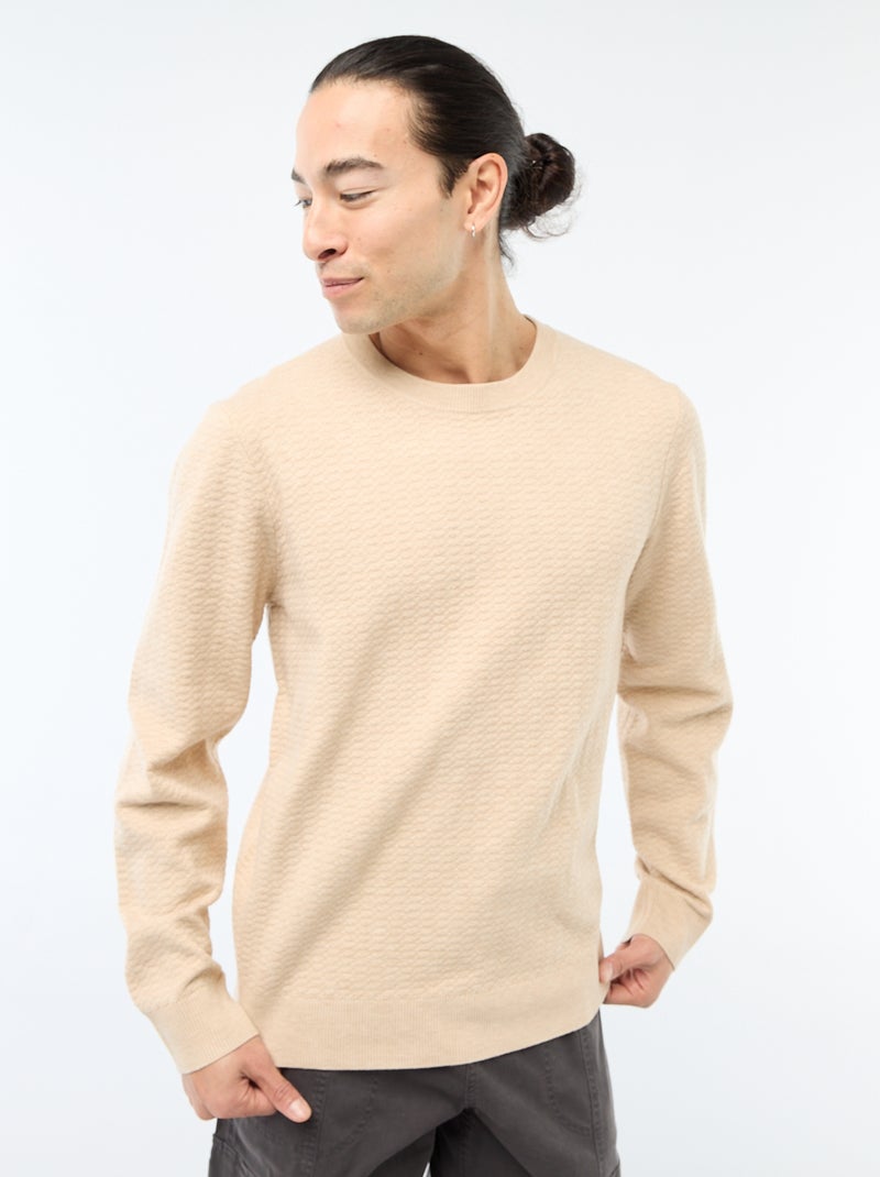 Maglione in maglia fantasia Beige - Kiabi