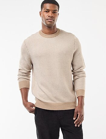 Maglione in maglia fantasia con collo rotondo