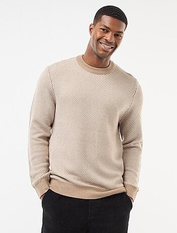 Maglione in maglia fantasia con collo rotondo