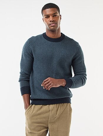 Maglione in maglia fantasia con collo rotondo