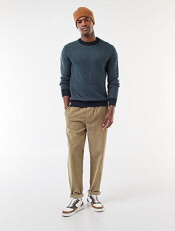 Maglione in maglia fantasia con collo rotondo