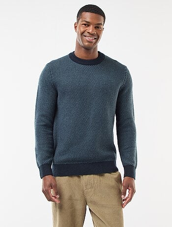 Maglione in maglia fantasia con collo rotondo