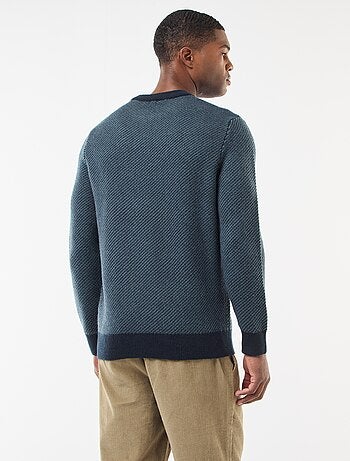 Maglione in maglia fantasia con collo rotondo