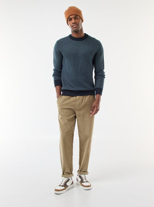 Maglione in maglia fantasia con collo rotondo - Kiabi