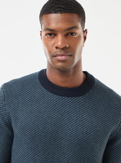 Maglione in maglia fantasia con collo rotondo - Kiabi