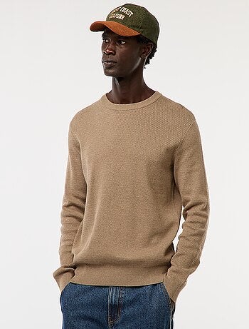 Maglione in maglia fantasia con collo rotondo