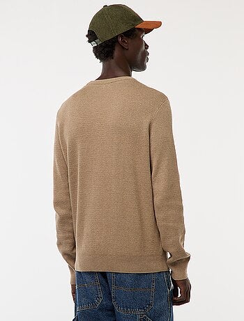 Maglione in maglia fantasia con collo rotondo