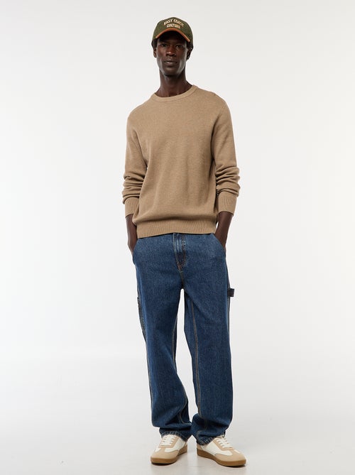 Maglione in maglia fantasia con collo rotondo - Kiabi