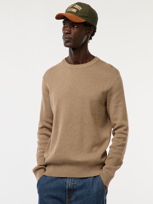 Maglione in maglia fantasia con collo rotondo - Kiabi