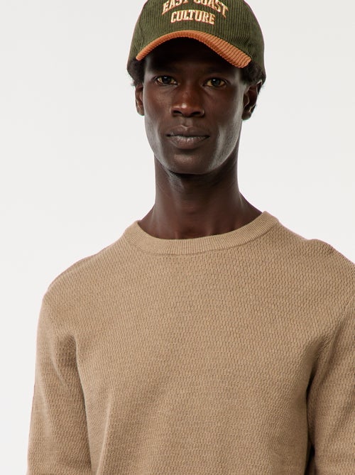 Maglione in maglia fantasia con collo rotondo - Kiabi