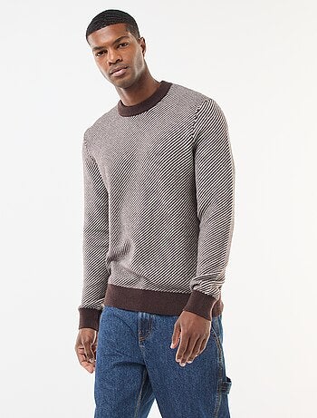 Maglione in maglia fantasia con collo rotondo