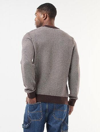 Maglione in maglia fantasia con collo rotondo