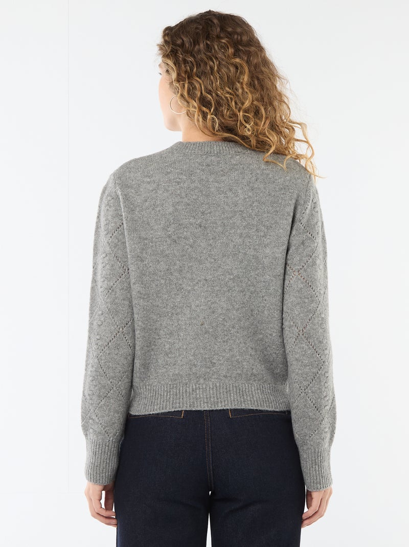 Maglione in maglia fantasia Grigio - Kiabi