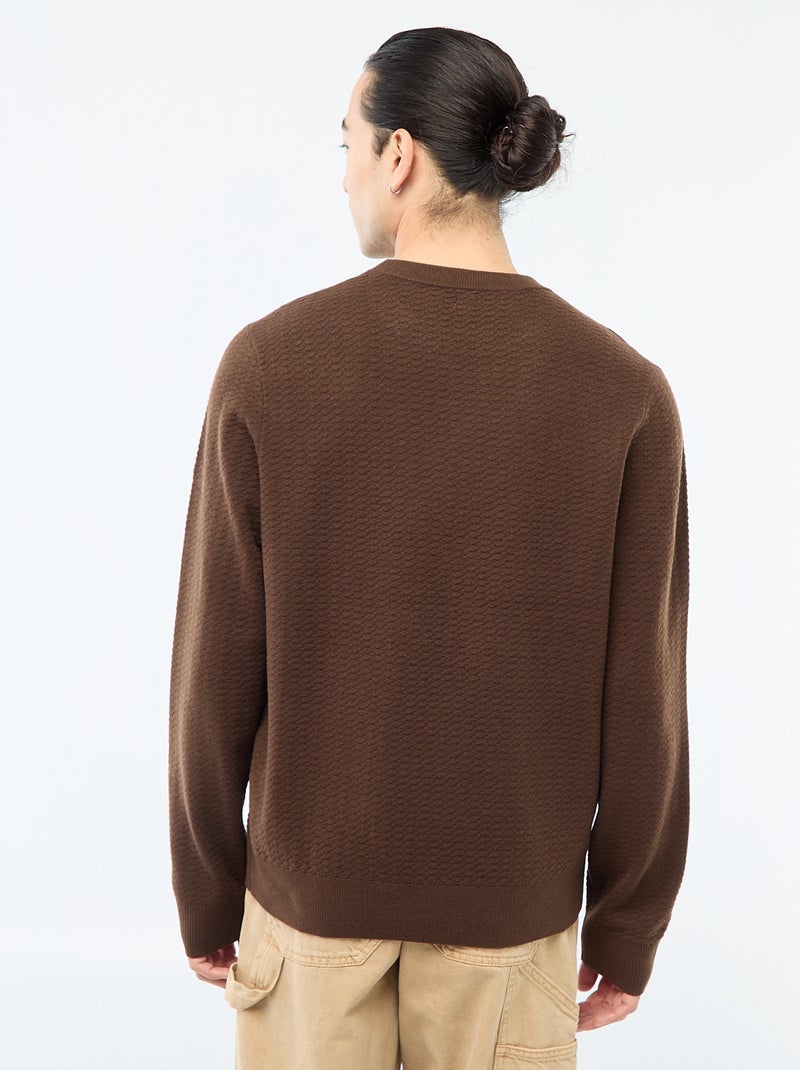 Maglione in maglia fantasia Marrone - Kiabi