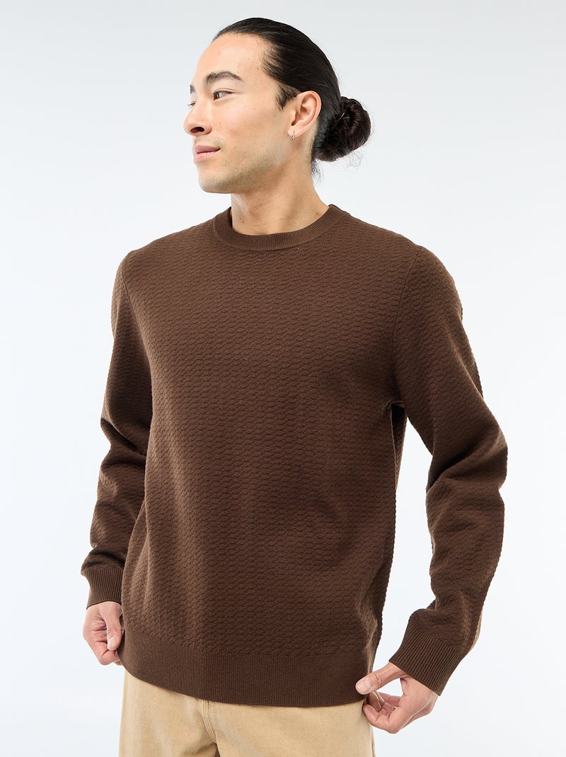 Maglione in maglia fantasia Marrone - Kiabi