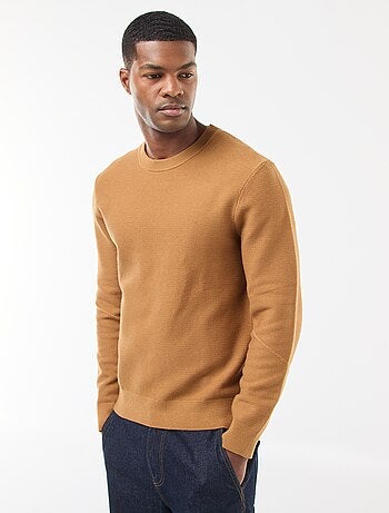 Maglione in maglia fine a tinta unita con scollo rotondo