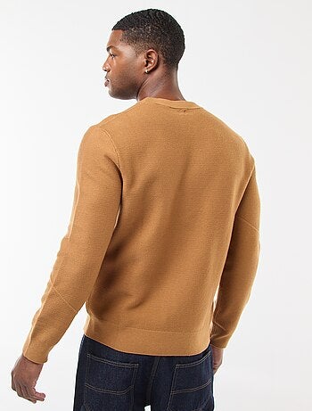 Maglione in maglia fine a tinta unita con scollo rotondo