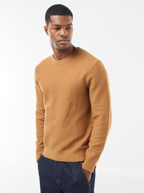 Maglione in maglia fine a tinta unita con collo rotondo - Kiabi