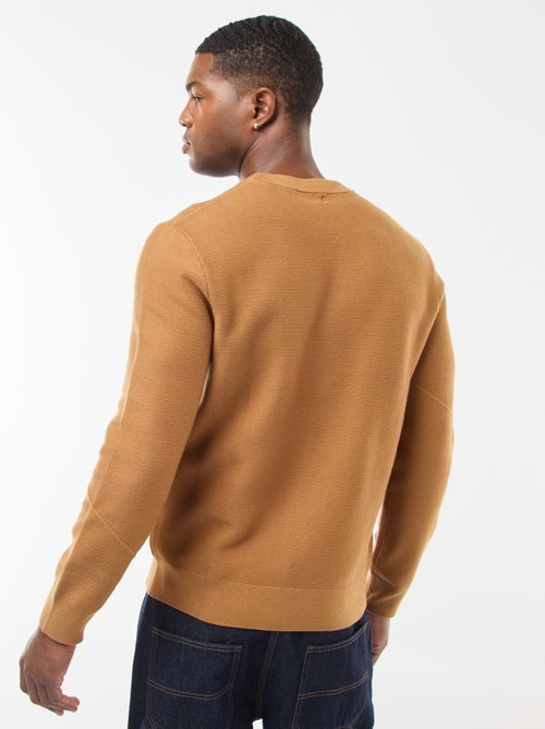 Maglione in maglia fine a tinta unita con collo rotondo - Kiabi