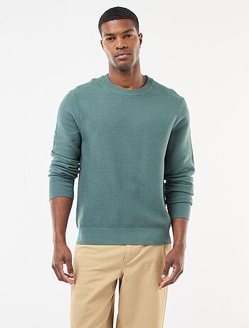 Maglione in maglia fine a tinta unita con scollo rotondo