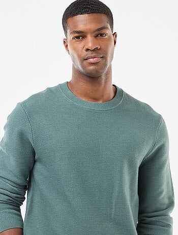 Maglione in maglia fine a tinta unita con scollo rotondo