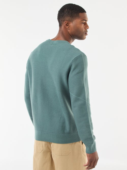 Maglione in maglia fine a tinta unita con scollo rotondo - Kiabi