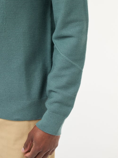 Maglione in maglia fine a tinta unita con scollo rotondo - Kiabi