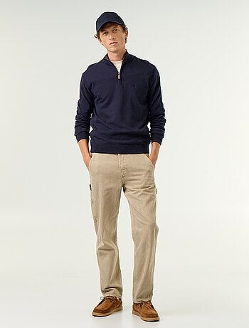 Maglione in maglia fine con collo alto a cerniera
