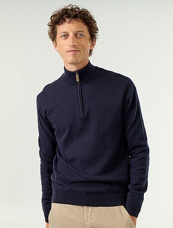 Maglione in maglia fine con collo alto a cerniera