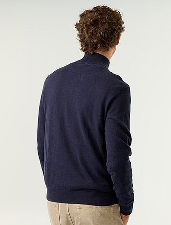 Maglione in maglia fine con collo alto a cerniera
