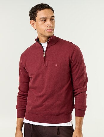 Maglione in maglia fine con collo alto a cerniera