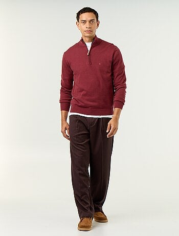 Maglione in maglia fine con collo alto a cerniera