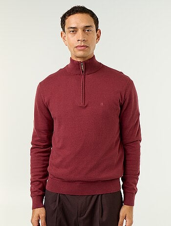 Maglione in maglia fine con collo alto a cerniera