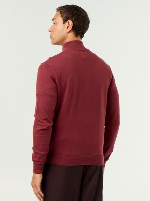 Maglione in maglia fine con collo alto a cerniera - Kiabi