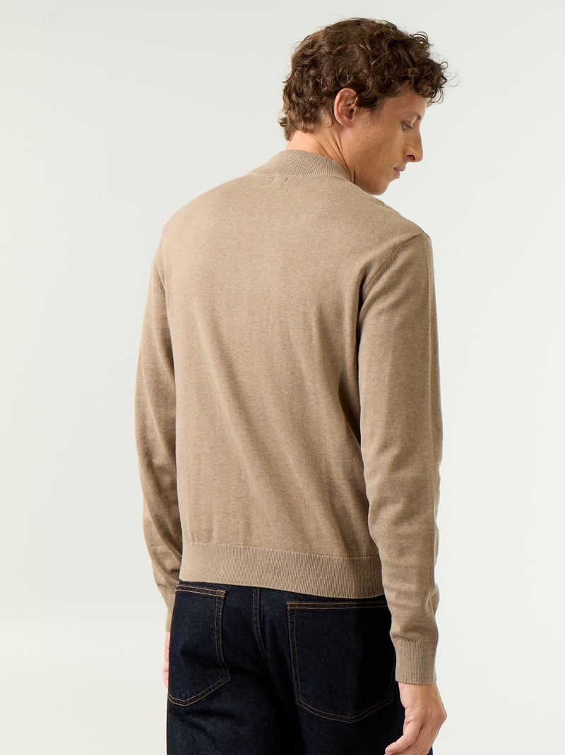 Maglione in maglia fine con collo alto Marrone - Kiabi