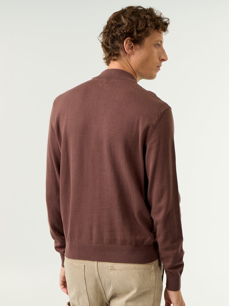 Maglione in maglia fine con collo alto Marrone - Kiabi