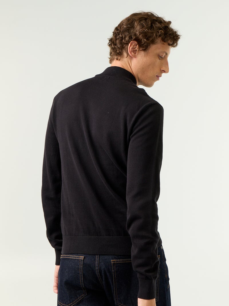 Maglione in maglia fine con collo alto Nero - Kiabi